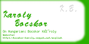 karoly bocskor business card